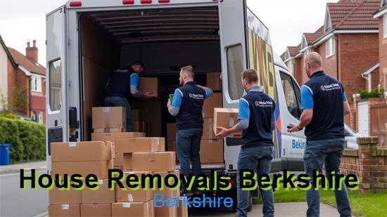 Moving crew carrying furniture during a Berkshire house removal
