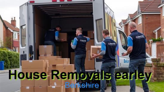 Moving team carrying furniture during an Earley removal