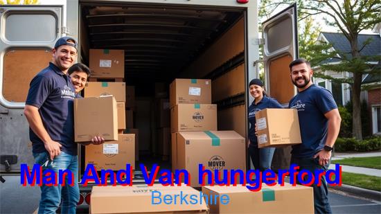 Man with a van team preparing items for a Hungerford move