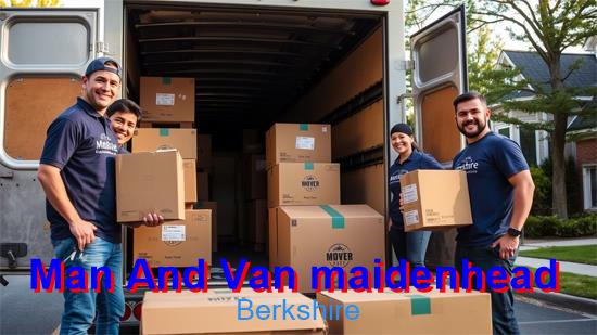 Man with a van team preparing items for a Maidenhead move