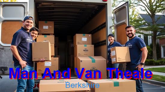 Man with a van team preparing items for a Theale move