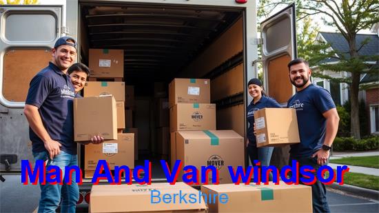 Man with a van team preparing items for a Windsor move