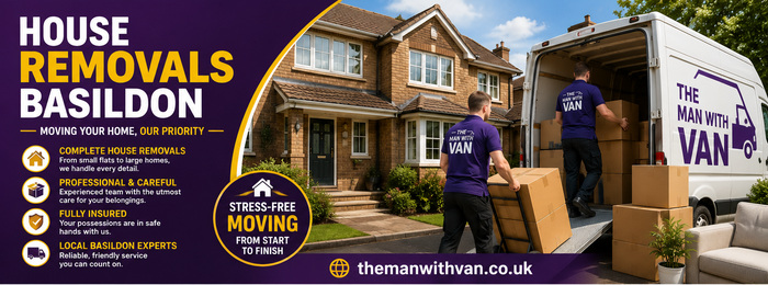 House removals team carrying furniture in Basildon