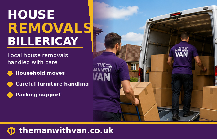 House removals team carrying furniture in Billericay