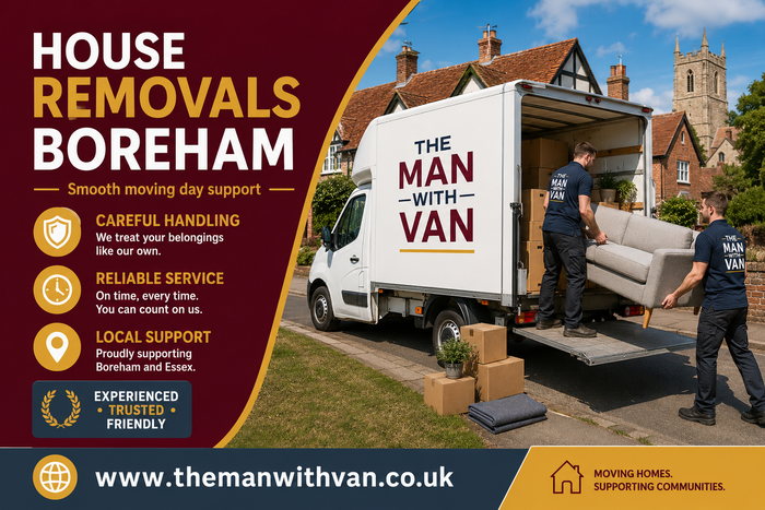 House removals team carrying furniture in Boreham