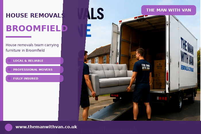 House removals team carrying furniture in Broomfield