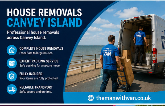 House removals team carrying furniture in Canvey Island