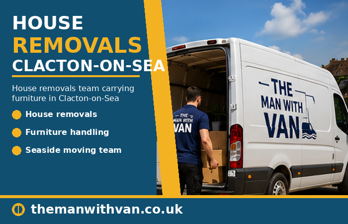 House removals team carrying furniture in Clacton-on-Sea
