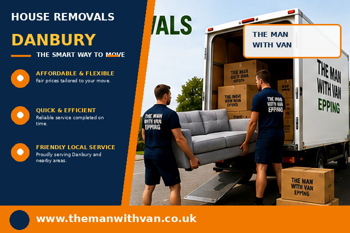 House removals team carrying furniture in Danbury