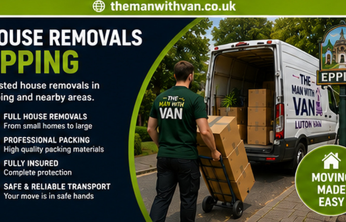 House removals team carrying furniture in Epping