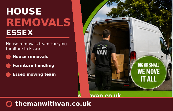 House removals team carrying furniture in Essex