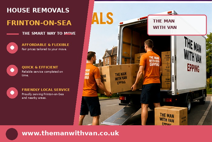 House removals team carrying furniture in Frinton-on-Sea