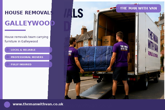 House removals team carrying furniture in Galleywood