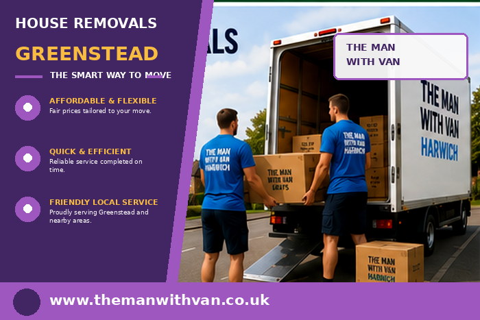 House removals team carrying furniture in Greenstead