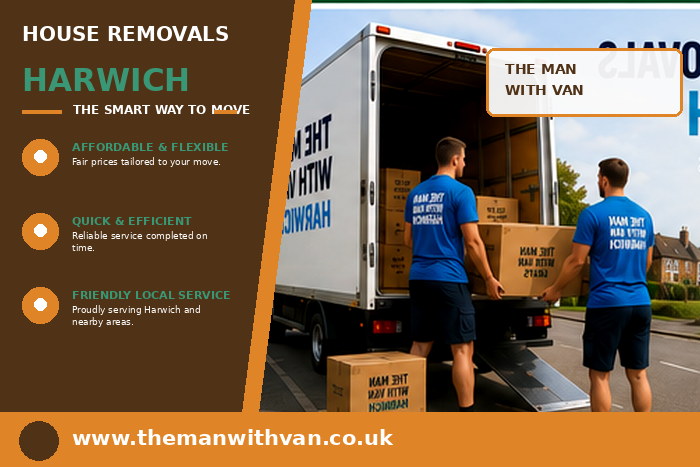 House removals team carrying furniture in Harwich
