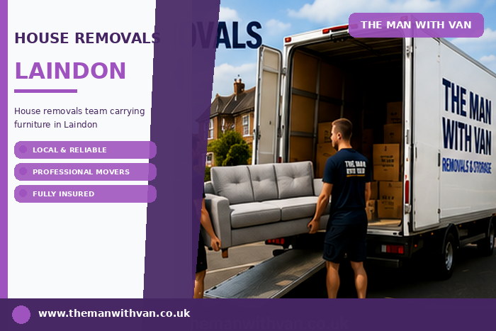 House removals team carrying furniture in Laindon