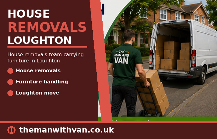 House removals team carrying furniture in Loughton