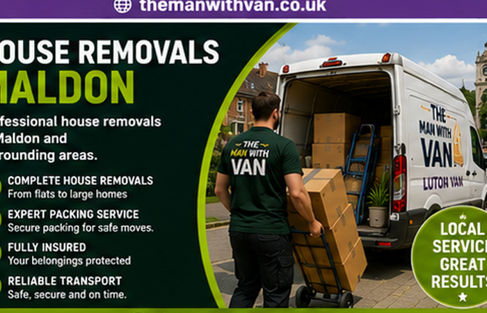House removals team carrying furniture in Maldon
