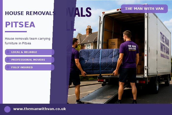 House removals team carrying furniture in Pitsea