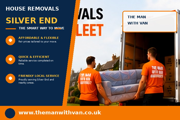 House removals team carrying furniture in Silver End