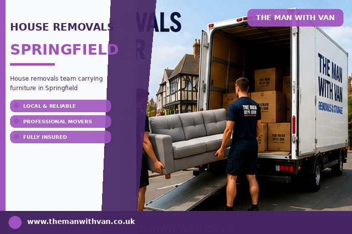 House removals team carrying furniture in Springfield