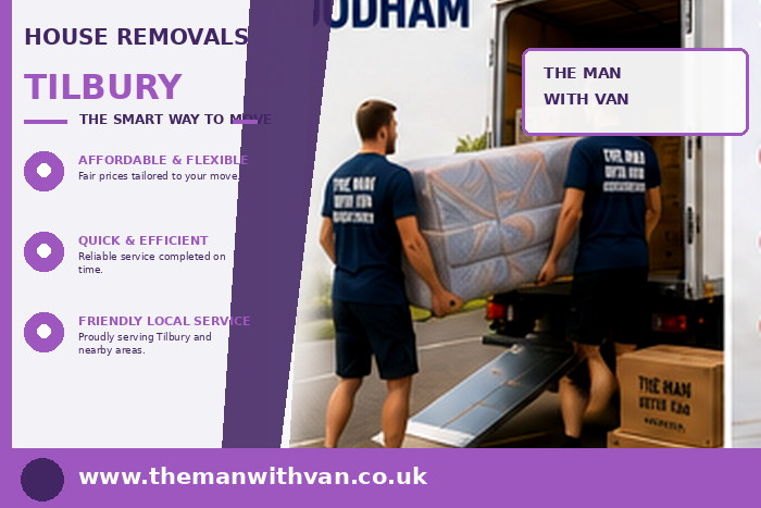 House removals team carrying furniture in Tilbury