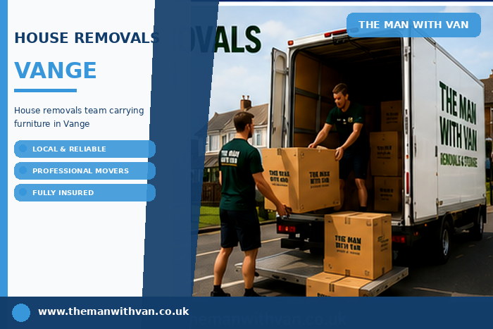 House removals team carrying furniture in Vange