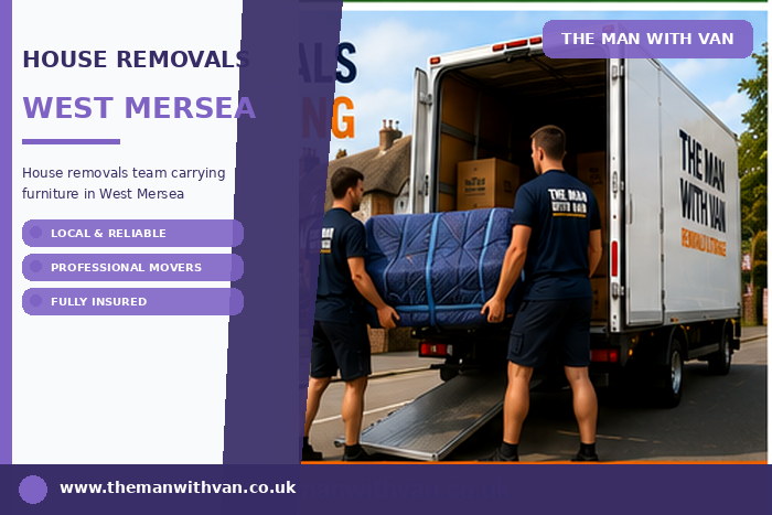 House removals team carrying furniture in West Mersea