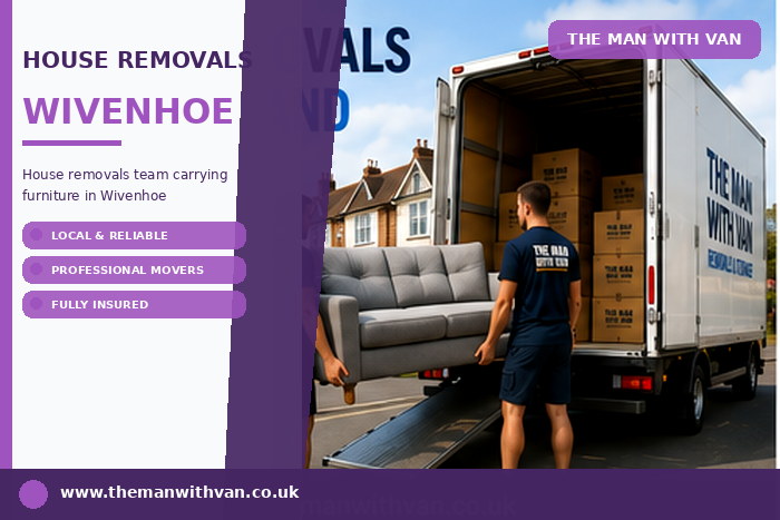 House removals team carrying furniture in Wivenhoe