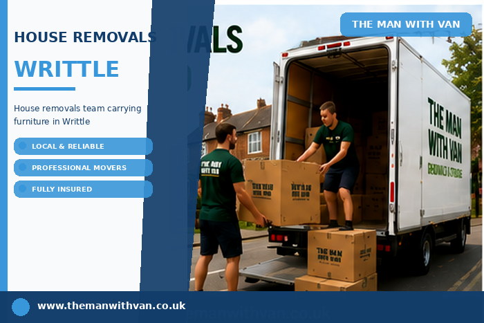House removals team carrying furniture in Writtle