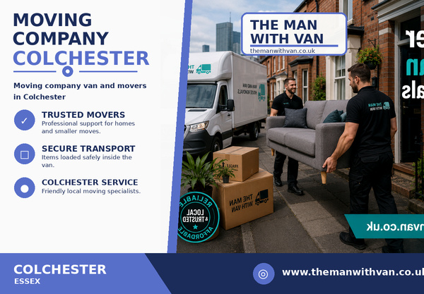 Colchester moving company van and movers loading in Essex