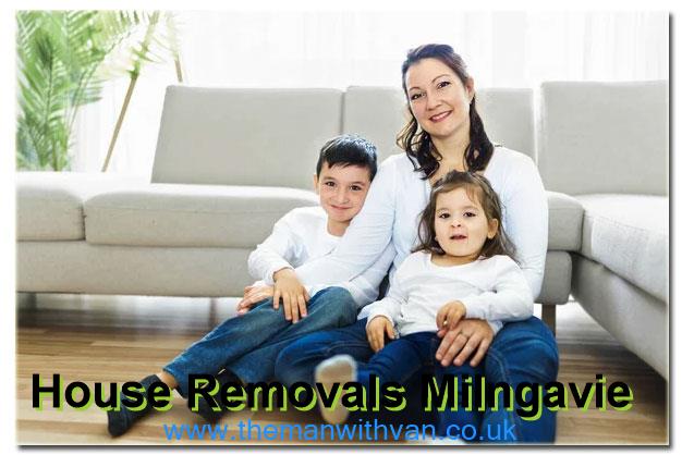 Moving team carrying furniture during a Milngavie house removal