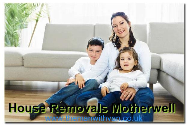 Moving crew carrying furniture into a Motherwell property