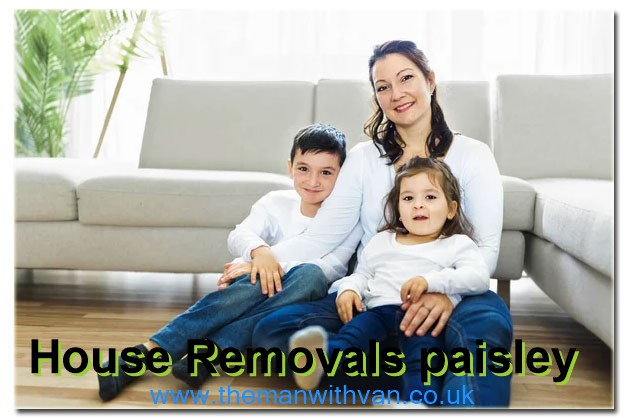 Moving team carrying furniture during a Paisley removal