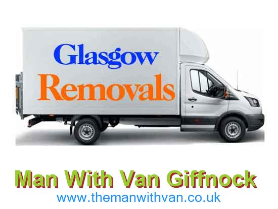White removal van parked outside a Giffnock home during a house move