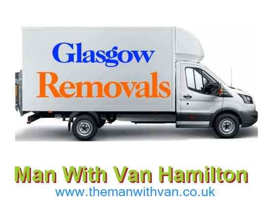 White removal van parked outside a property in Hamilton during a house move