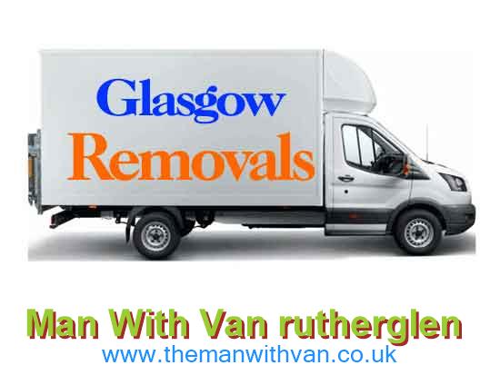 White removal van outside a property in Rutherglen during a house move