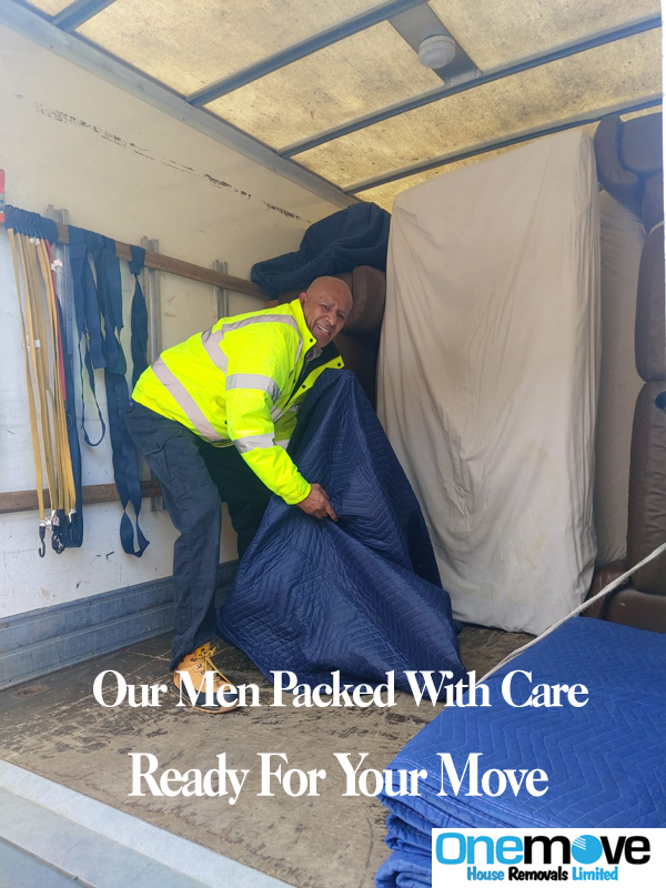 Man with a van team carrying furniture for a local UK move