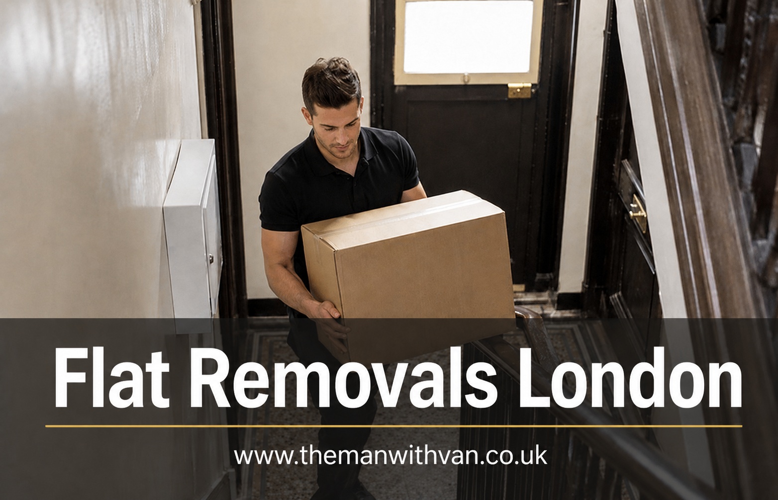 Man with a van doing a flat removal outside a London block of flats
