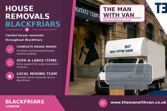 House removals in Blackfriars, EC4