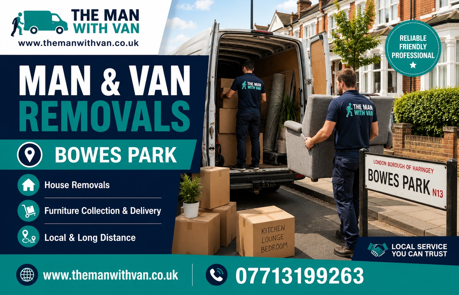House removals in Bowes Park, N22