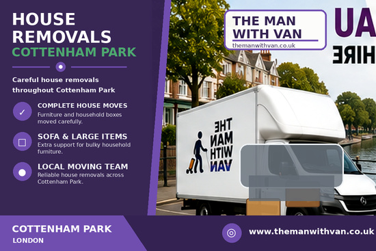 House removals in Cottenham Park, SW20