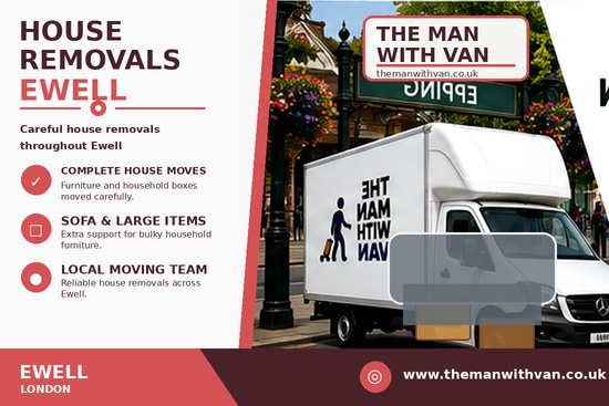 House removals in Ewell, KT17