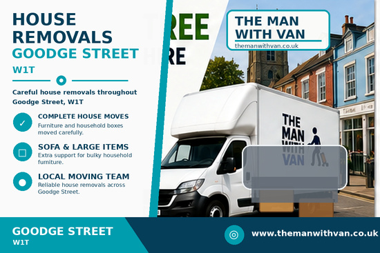 House removals in Goodge Street, W1T