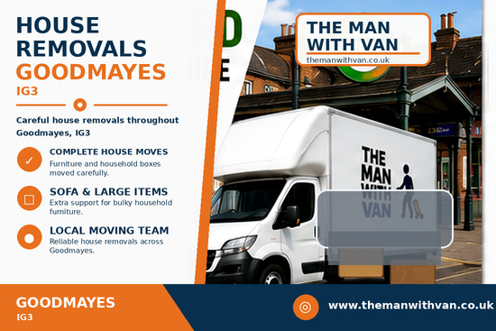 House removals in Goodmayes, IG3