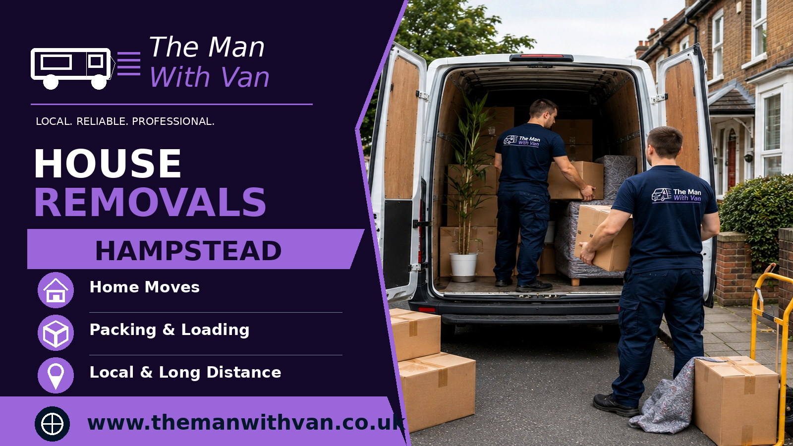 House removals in Hampstead, NW3