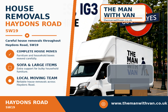 House removals in Haydons Road, SW19