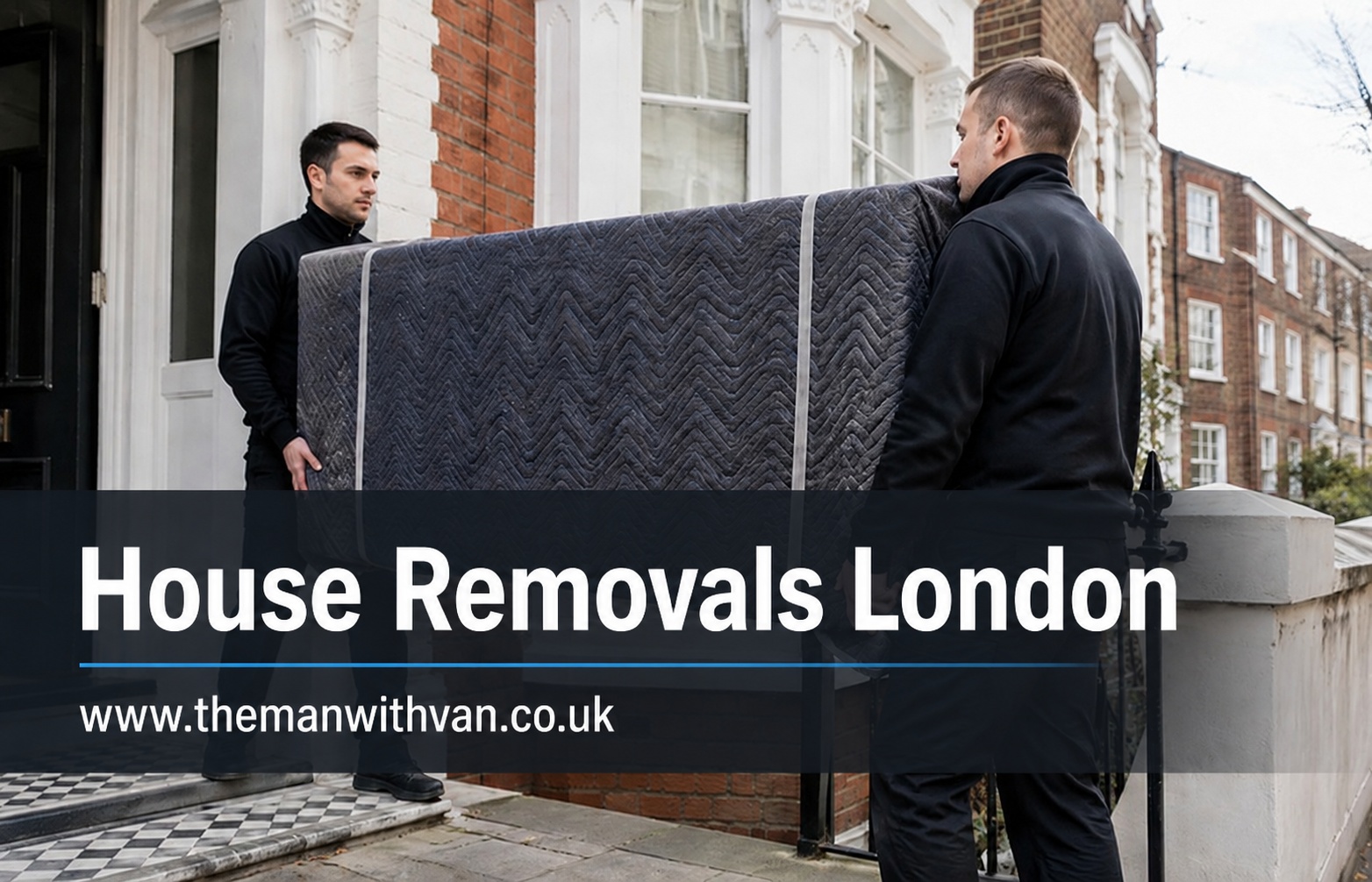 Man with a van doing a house removal outside a London home
