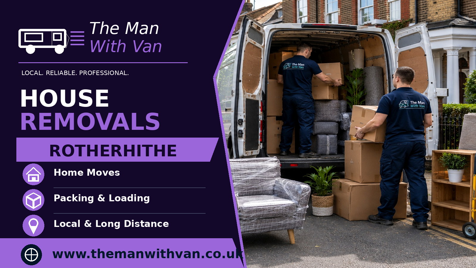 House removals in Rotherhithe, SE16