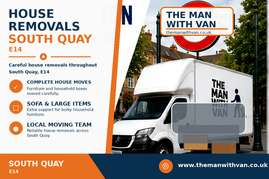 House removals in South Quay, E14